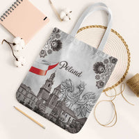 Poland Eagle Heritage Tote Bag Wawel Castle Polish Wycinanki Folk Pattern - Wonder Print Shop