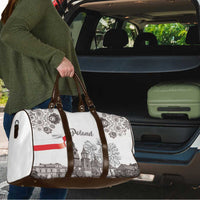 Poland Eagle Heritage Travel Bag Wawel Castle Polish Wycinanki Folk Pattern - Wonder Print Shop