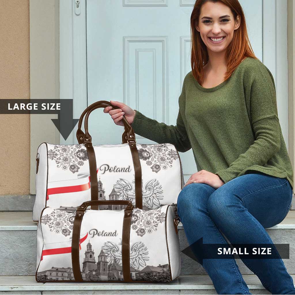 Poland Eagle Heritage Travel Bag Wawel Castle Polish Wycinanki Folk Pattern - Wonder Print Shop