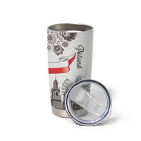 Poland Eagle Heritage Tumbler Cup Wawel Castle Polish Wycinanki Folk Pattern - Wonder Print Shop
