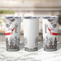 Poland Eagle Heritage Tumbler Cup Wawel Castle Polish Wycinanki Folk Pattern - Wonder Print Shop