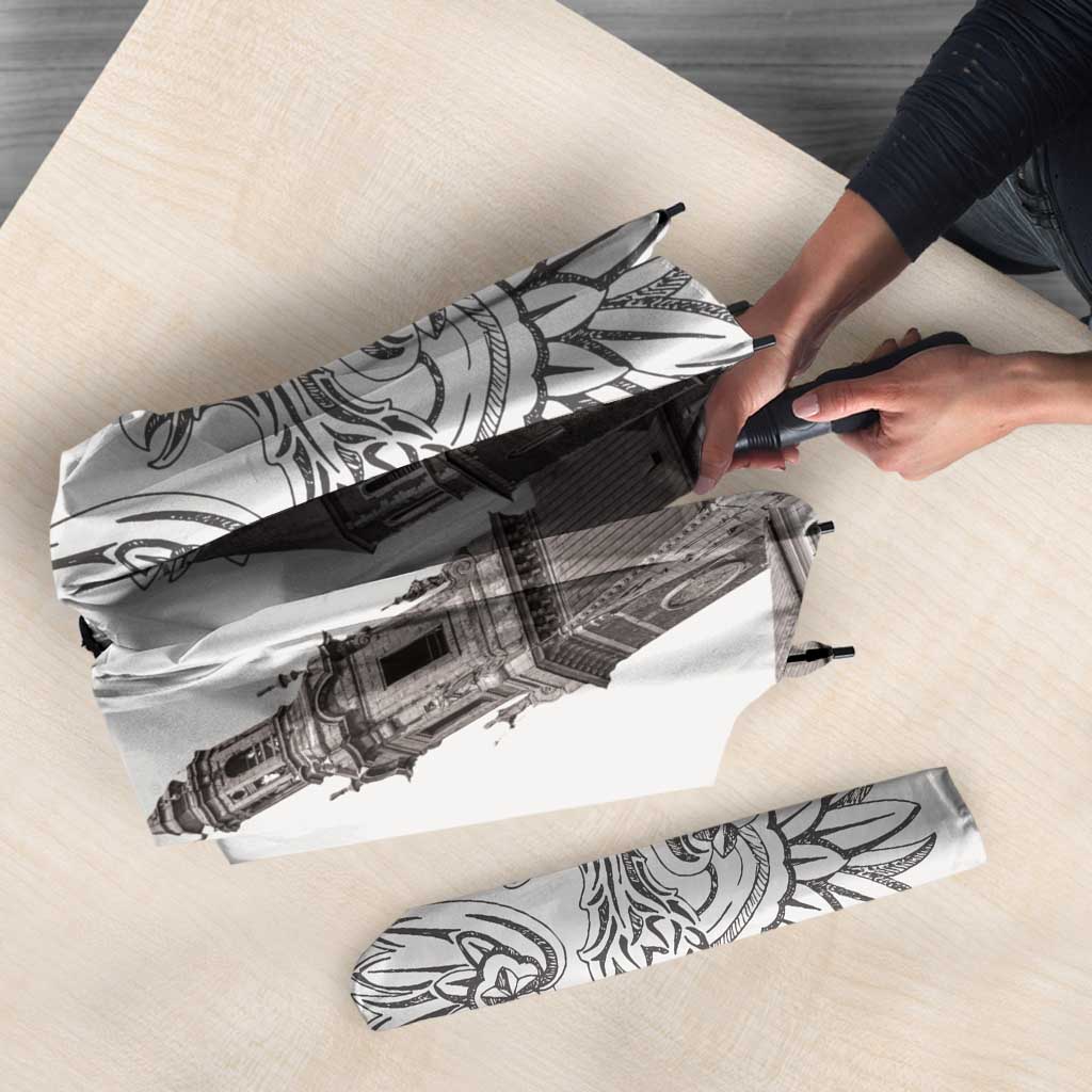 Poland Eagle Heritage Umbrella Wawel Castle Polish Wycinanki Folk Pattern - Wonder Print Shop