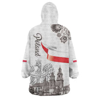 Poland Eagle Heritage Wearable Blanket Hoodie Wawel Castle Polish Wycinanki Folk Pattern - Wonder Print Shop