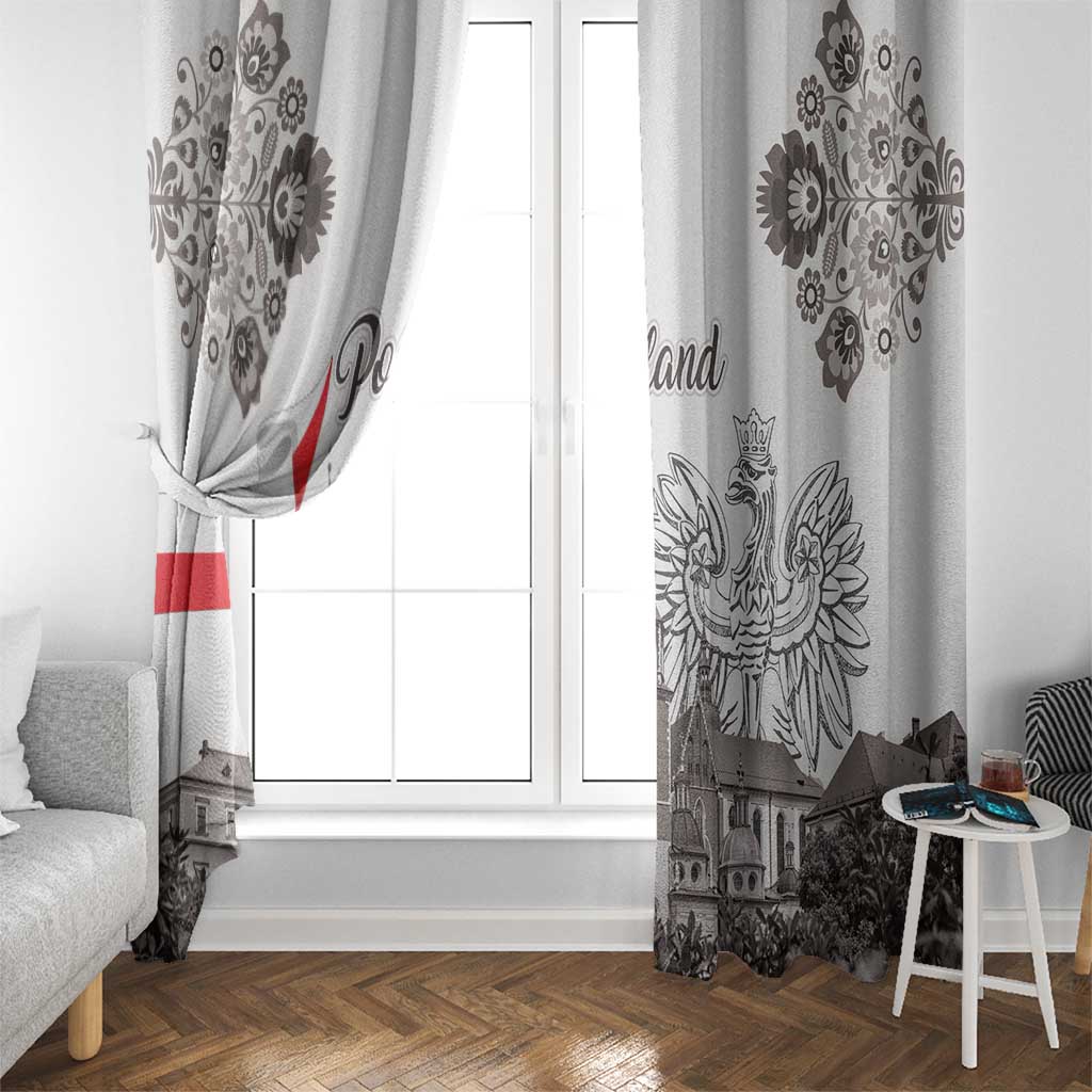 Poland Eagle Heritage Window Curtain Wawel Castle Polish Wycinanki Folk Pattern - Wonder Print Shop