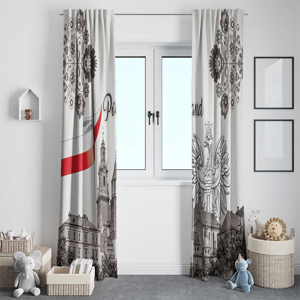 Poland Eagle Heritage Window Curtain Wawel Castle Polish Wycinanki Folk Pattern - Wonder Print Shop