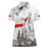 Poland Eagle Heritage Women Polo Shirt Wawel Castle Polish Wycinanki Folk Pattern - Wonder Print Shop