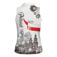 Poland Eagle Heritage Women Sleeveless Polo Shirt Wawel Castle Polish Wycinanki Folk Pattern - Wonder Print Shop