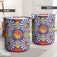 Carretto Siciliano Folk Art Laundry Basket Trinacria Symbol Italian Pattern
