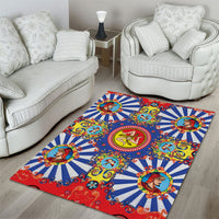 Carretto Siciliano Folk Art Area Rug Trinacria Symbol Italian Pattern
