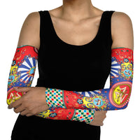 Carretto Siciliano Folk Art Arm Sleeves Trinacria Symbol Italian Pattern