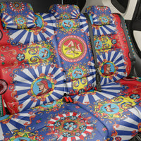 Carretto Siciliano Folk Art Back Car Seat Cover Trinacria Symbol Italian Pattern