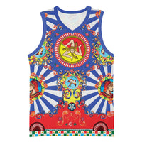 Carretto Siciliano Folk Art Basketball Jersey Trinacria Symbol Italian Pattern