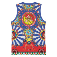 Carretto Siciliano Folk Art Basketball Jersey Trinacria Symbol Italian Pattern