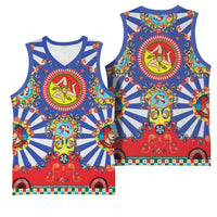 Carretto Siciliano Folk Art Basketball Jersey Trinacria Symbol Italian Pattern