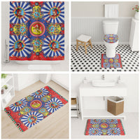 Carretto Siciliano Folk Art Bathroom Set Trinacria Symbol Italian Pattern