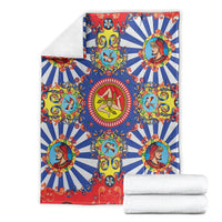 Carretto Siciliano Folk Art Blanket Trinacria Symbol Italian Pattern