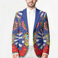Carretto Siciliano Folk Art Blazer Trinacria Symbol Italian Pattern