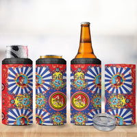 Carretto Siciliano Folk Art 4 in 1 Can Cooler Tumbler Trinacria Symbol Italian Pattern