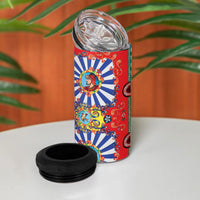 Carretto Siciliano Folk Art 4 in 1 Can Cooler Tumbler Trinacria Symbol Italian Pattern