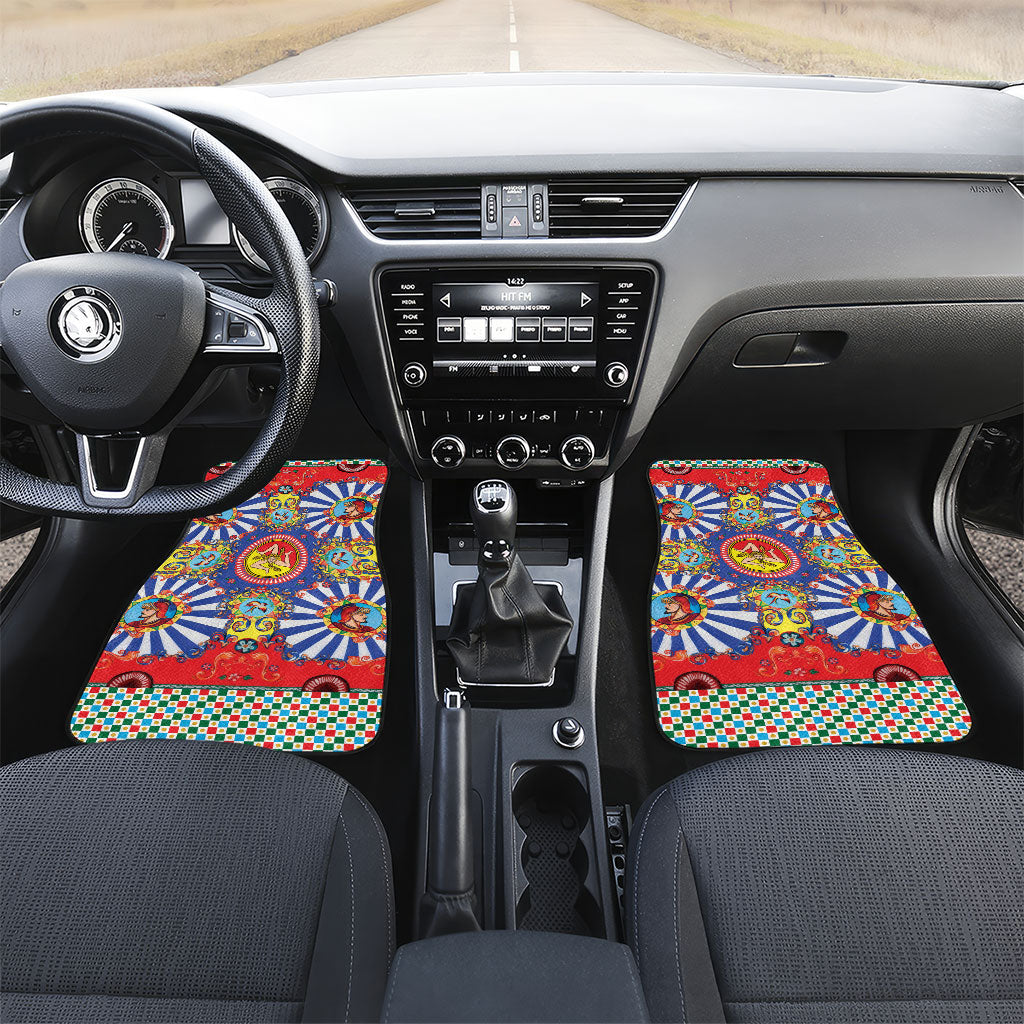 Carretto Siciliano Folk Art Car Mats Trinacria Symbol Italian Pattern