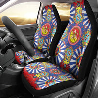 Carretto Siciliano Folk Art Car Seat Cover Trinacria Symbol Italian Pattern