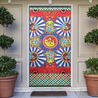 Carretto Siciliano Folk Art Door Cover Trinacria Symbol Italian Pattern