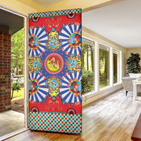 Carretto Siciliano Folk Art Door Cover Trinacria Symbol Italian Pattern