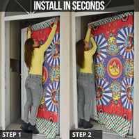 Carretto Siciliano Folk Art Door Cover Trinacria Symbol Italian Pattern