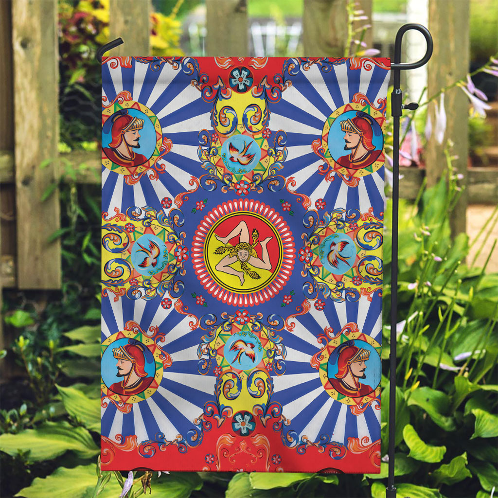 Carretto Siciliano Folk Art Garden Flag Trinacria Symbol Italian Pattern