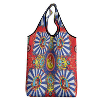 Carretto Siciliano Folk Art Grocery Bag Trinacria Symbol Italian Pattern