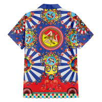 Carretto Siciliano Folk Art Hawaiian Shirt Trinacria Symbol Italian Pattern