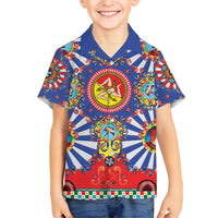 Carretto Siciliano Folk Art Hawaiian Shirt Trinacria Symbol Italian Pattern