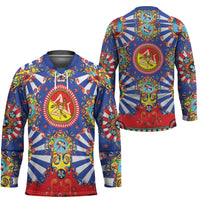 Carretto Siciliano Folk Art Hockey Jersey Trinacria Symbol Italian Pattern