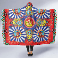 Carretto Siciliano Folk Art Hooded Blanket Trinacria Symbol Italian Pattern