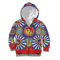 Carretto Siciliano Folk Art Kid Hoodie Trinacria Symbol Italian Pattern