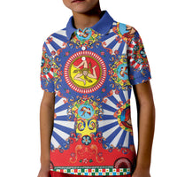 Carretto Siciliano Folk Art Kid Polo Shirt Trinacria Symbol Italian Pattern