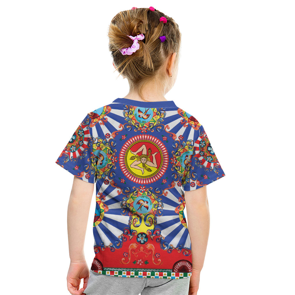 Carretto Siciliano Folk Art Kid T Shirt Trinacria Symbol Italian Pattern