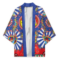 Carretto Siciliano Folk Art Kimono Trinacria Symbol Italian Pattern