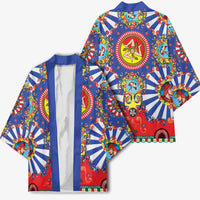 Carretto Siciliano Folk Art Kimono Trinacria Symbol Italian Pattern
