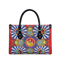 Carretto Siciliano Folk Art Leather Bag Trinacria Symbol Italian Pattern