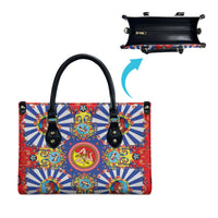 Carretto Siciliano Folk Art Leather Bag Trinacria Symbol Italian Pattern