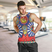 Carretto Siciliano Folk Art Men Tank Top Trinacria Symbol Italian Pattern