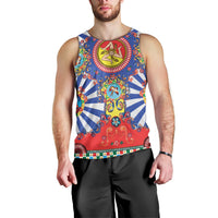 Carretto Siciliano Folk Art Men Tank Top Trinacria Symbol Italian Pattern