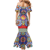 Carretto Siciliano Folk Art Mermaid Dress Trinacria Symbol Italian Pattern