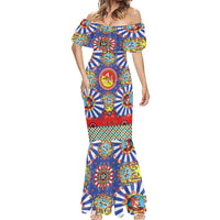 Carretto Siciliano Folk Art Mermaid Dress Trinacria Symbol Italian Pattern