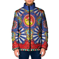 Carretto Siciliano Folk Art Padded Jacket Trinacria Symbol Italian Pattern
