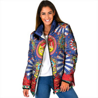 Carretto Siciliano Folk Art Padded Jacket Trinacria Symbol Italian Pattern