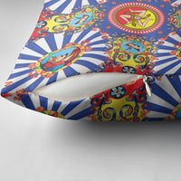 Carretto Siciliano Folk Art Pillow Cover Trinacria Symbol Italian Pattern