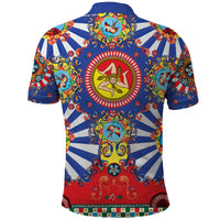 Carretto Siciliano Folk Art Polo Shirt Trinacria Symbol Italian Pattern