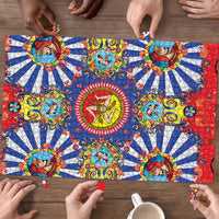 Carretto Siciliano Folk Art Puzzle Trinacria Symbol Italian Pattern